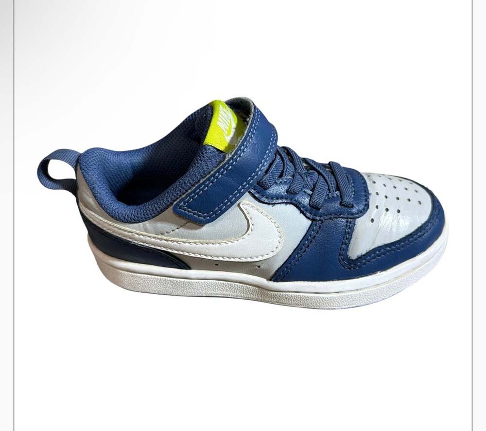 Nike Court Borough Low 2 BQ5451-016 Toddler Blue White Sneakers Size 10.5C